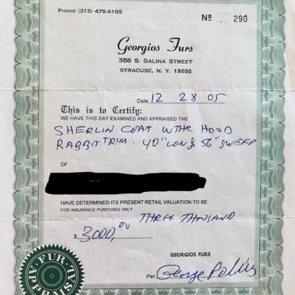 Fur Coat- Sherlin Coat with Hood, Rabbit Trim - Picture 8 of 8